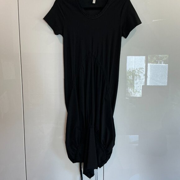 High Use, Gem of a Black Dress, Gathered and Cord Adjustable, Size L - Picture 2 of 7
